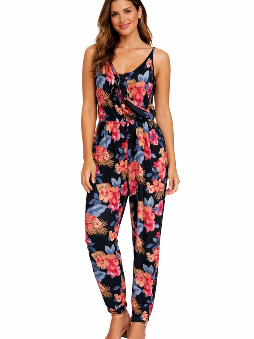 Hollister Black Floral Romper with Size XS Y2K